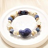 Handmade Porcelain Beads & Synthetic Howlite Beads Stretch Bracelets for Women BJEW-D307-01C-4