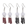 Glass Seed Flat Round Dangle Earrings EJEW-JE06435-2