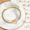 Brass Micro Pave Clear Cubic Zirconia Link Bracelets BJEW-M050-05G-01-1