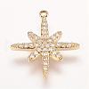 Brass Micro Pave Cubic Zirconia Pendants ZIRC-P060-06G-1