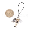 2Pcs Alloy Enamel Cat & Fishbone Charm Mobile Straps HJEW-JM03344-4