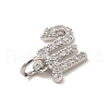 Brass Micro Pave Cubic Zirconia Charms KK-E077-02P-10-3