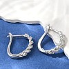 Brass Clear Cubic Zirconia Hoop Earrings EJEW-Q016-15P-5