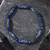 Bohemian Style Column Shaped Natural Lapis Lazuli Beads Stretch Bracelets for Men PW0596-2