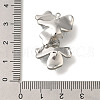 Brass Clear Cubic Zirconia & Glass Flower Connector Charms KK-K388-63P-3