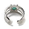 Natural Amazonite Adjustable Rings RJEW-K269-10P-05-3