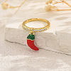 Fruit Pendant Brass Micro Pave Cubic Zirconia Finger Rings for Women SK0908-7-1