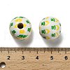 St. Patrick's Day Series Printed Schima Wood European Beads WOOD-V002-01B-3