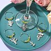 Tibetan Style Alloy Cactus Wine Glass Charms AJEW-JO00236-01-2