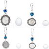 SUPERFINDINGS 4 Sets 4 Style Glass Pearl Beads & Cabochons Keychain HJEW-FH0001-20-1