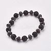 Natural & Synthetic Mixed Stone & Lava Rock Stretch Bracelets BJEW-JB03071-2