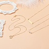 3Pcs 3 Style Natural Pearl & Tree of Life & Heart Pendant Necklaces Set NJEW-JN04005-2