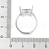Rectangle Adjustable 925 Sterling Silver Ring Components STER-G042-11P-4