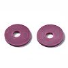 Flat Round Handmade Polymer Clay Beads CLAY-R067-12mm-05-4