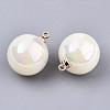Acrylic Imitation Pearl Pendants X-OACR-N010-020A-01-4