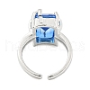 304 Stainless Steel Cubic Zirconia Open Cuff Ring RJEW-S406-05P-04-3