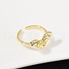 Brass Adjustable Open Cuff Rings RJEW-R032-04G-3