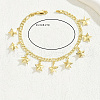 Brass Figaro Chain Star Pendant Tassel Bracelets for Women EA5744-3