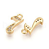 Brass Micro Pave Cubic Zirconia Charms KK-N261-104H-G-2
