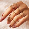 8Pcs Alloy Oval Chain Finger Rings WG2E3D2-20-1