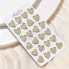 Valentine's Day Heart Brass Micro Pave Clear Cubic Zirconia Stud Earrings EJEW-D305-22G-04-2