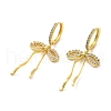 Brass Micro Pave Clear Cubic Zirconia Huggie Hoop Earrings for Women EJEW-A040-11G-1