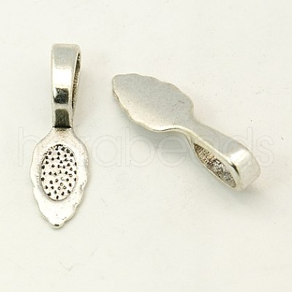 Tibetan Style Alloy Glue-on Flat Pad Bails TIBEB-LF10728YKG-AS-FF-1