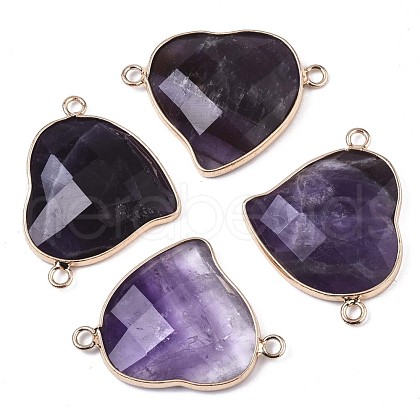 Natural Amethyst Links Connectors G-S359-103B-1