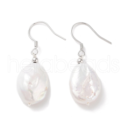 Natural Pearl Dangle Earrings for Women EJEW-C082-10B-P-1