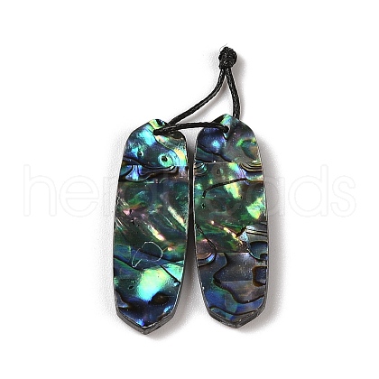 2Pcs Natural Abalone Shell/Paua Shell Pendants SHEL-A005-01H-1