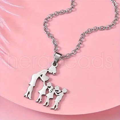 The Family Stainless Steel Pendant Necklaces FS-WG141A3-04-1