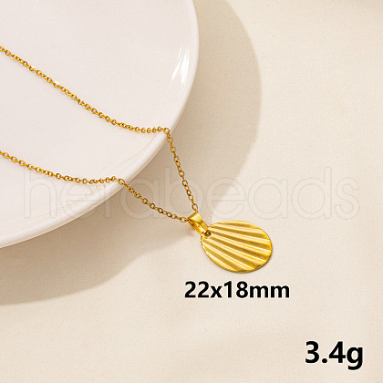 304 Stainless Steel Round Pendant Necklaces FU6316-4-1