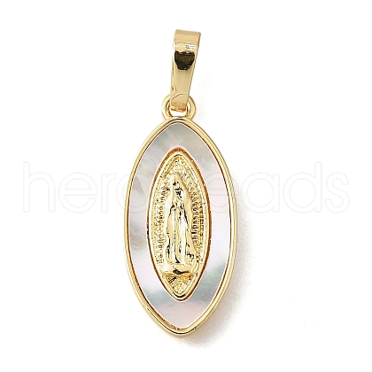 Brass Shell Pendants KK-D328-01G-D-1