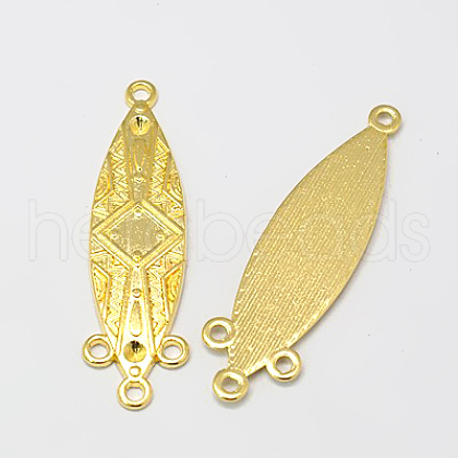 Tibetan Style Connector Rhinestone Settings X-TIBEP-EA359Y-G-FF-1
