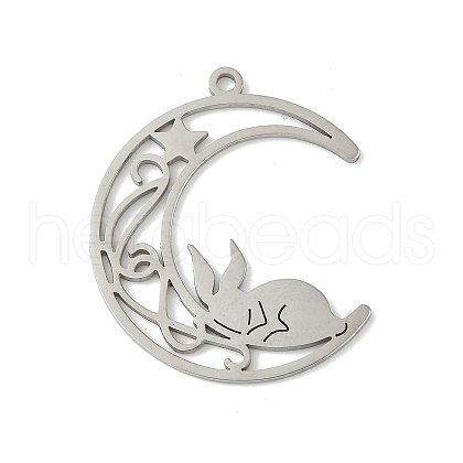 304 Stainless Steel Pendants STAS-Q354-01P-1