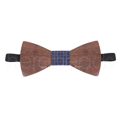 CHGCRAFT 1Pc Wood Bow Ties for Bridegroom AJEW-CA0004-59B-1