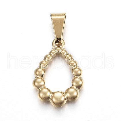 304 Stainless Steel Open Pendants STAS-F183-04G-1