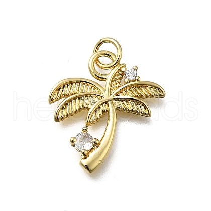 Brass Micro Pave Cubic Zirconia Pendants KK-C090-12G-1
