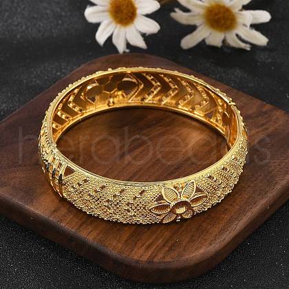 Brass Bangles for Women BJEW-D313-07G-1
