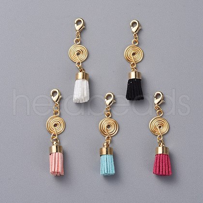 Suede Cord Tassel Pendants PALLOY-JF00416-M-1