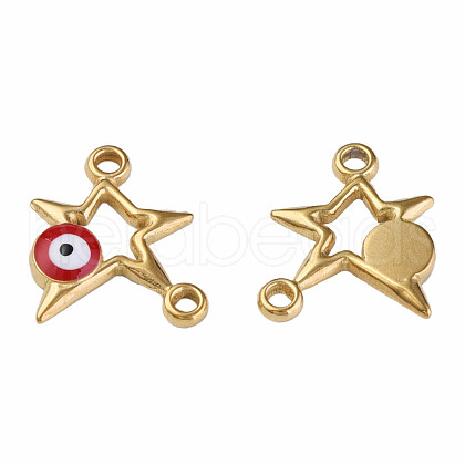 304 Stainless Steel Enamel Connector Charms STAS-N087-62-01G-1