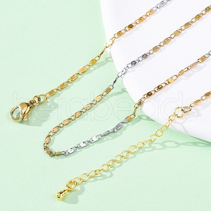 Brass Link Chain Necklaces for Women NJEW-D302-68G-1
