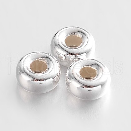 Rondelle 925 Sterling Silver Spacer Beads STER-N013-01B-1