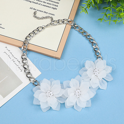 Alloy Resin 3 Flower Pendant Necklaces for Women FS-WG4A5FD-02-1