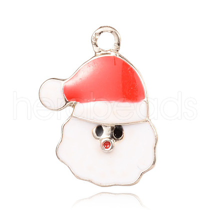Light Gold Plated Alloy Enamel Pendants ENAM-F044-01G-FF-1