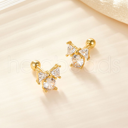 S925 Sterling Silver Bowknot Stud Earrings DK8585-1-1