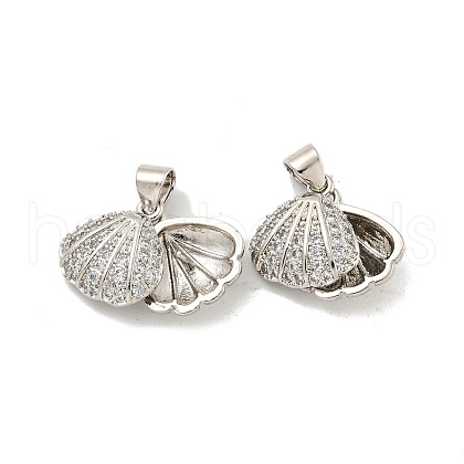 Brass Micro Pave Clear Cubic Zirconia Pendants KK-A214-08P-1
