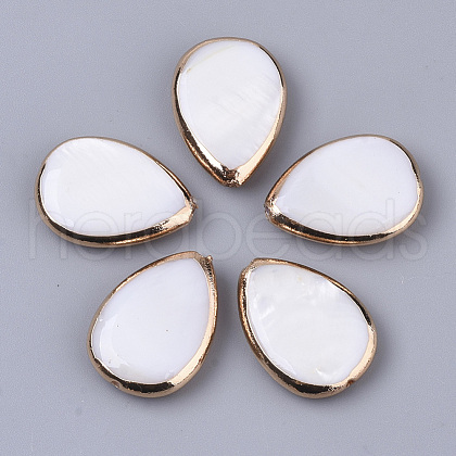 Edge Golden Plated Freshwater Shell Beads SHEL-S276-46-1