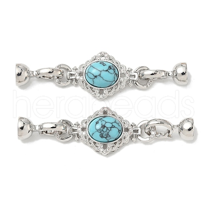 Brass Micro Pave Clear Cubic Zirconia Fold Over Clasps KK-U059-41P-02-1