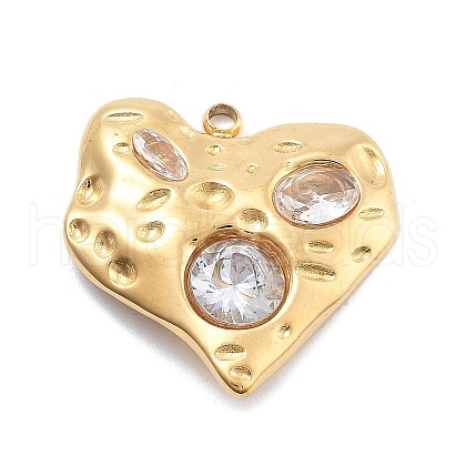 304 Stainless Steel Rhinestone Pendants STAS-R155-035F-G-1